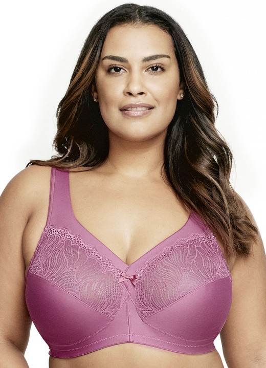 Glamorise - Glamorise Stütz-BH mit Spitze, in Größe 080 bis 120, in Cup G, in Farbe AZALEE Ansicht 1