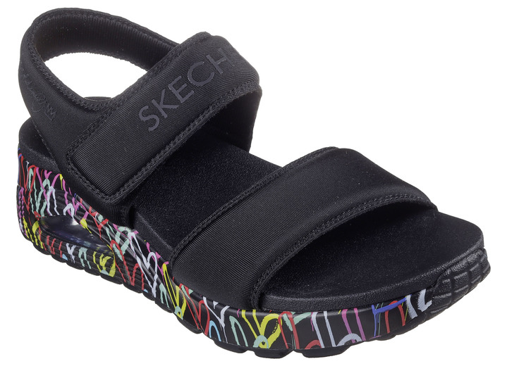 Sandaletten & Pantoletten - SKECHERS Sandale aus gepolstertem Textilmaterial, in Größe 036 bis 041, in Farbe SCHWARZ Ansicht 1