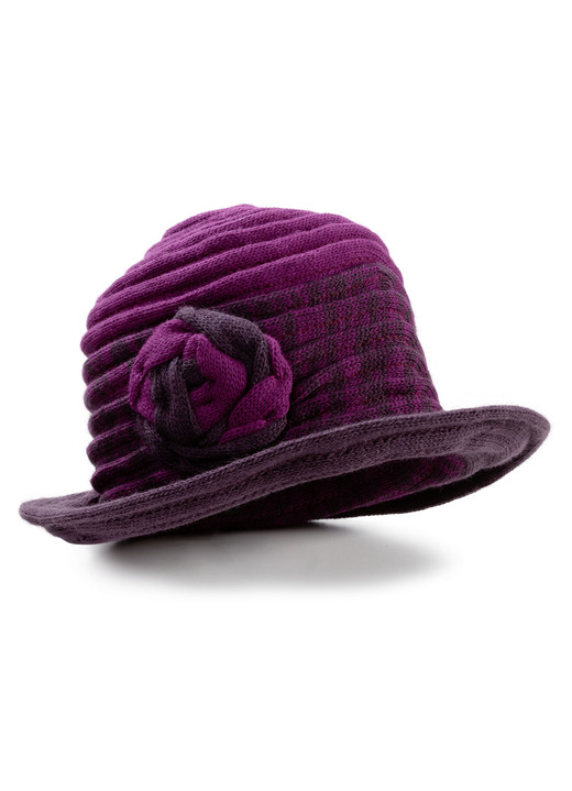 Mützen & Hüte - Eleganter Damen-Hut mit dekorativer Blume, in Farbe BEERE Ansicht 1