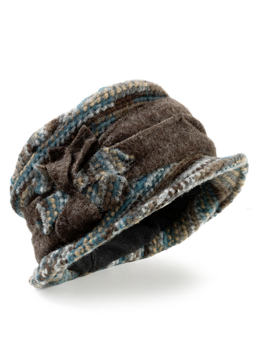 Accessoires - Warmer Damen-Hut mit Krempe, in Farbe PETROL-BRAUN Ansicht 1
