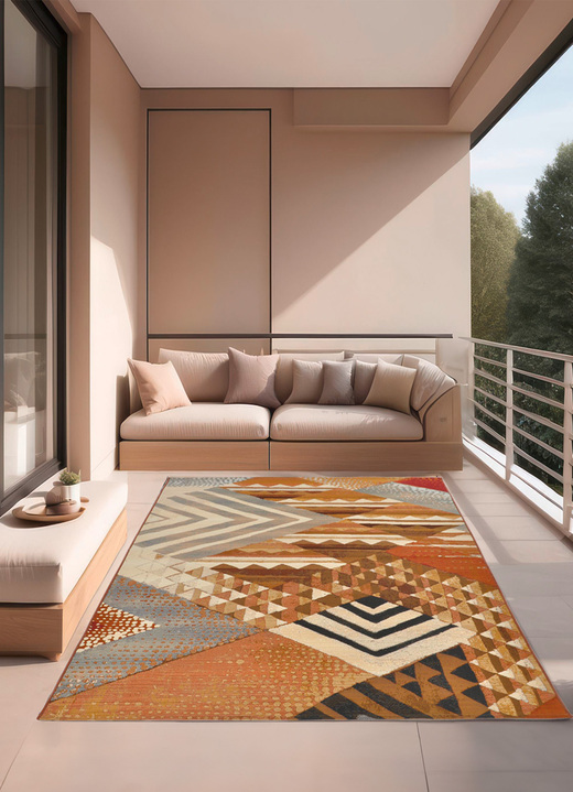 Modern - Indoor / Outdoor geeignete Brücken und Teppiche, in Größe 115 (Brücke, 80 x 165 cm) bis 249 (Teppich, 160 x 235 cm), in Farbe BRAUN Ansicht 1