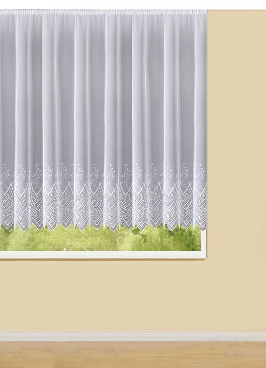 Klassisch - Store Grafik mit Universalschienenband, in Größe 140 (H120xB300 cm) bis 298 (H245xB600 cm), in Farbe WEISS Ansicht 1