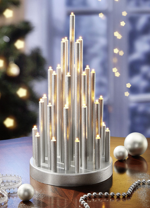 Weihnachtliche Dekorationen - Leuchter, 33-flammig, in Farbe SILBER