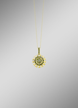 Anhänger mit Brillanten und Baguette-Diamanten