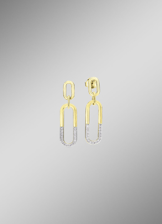 Ohrschmuck - Bewegliche Ohrstecker mit 30 Brillanten, in Farbe  Ansicht 1