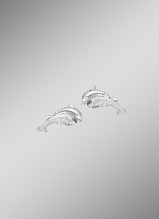 Ohrschmuck - Ohrstecker mit Delfine, in Farbe  Ansicht 1
