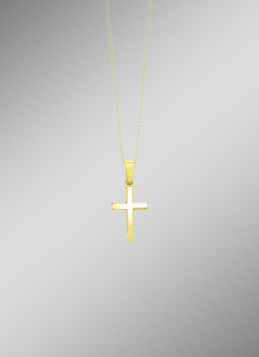 Anhänger - Kreuz-Anhänger aus Gold, in Farbe  Ansicht 1