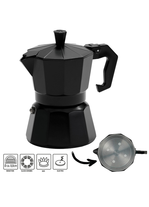 Kaffee & Tee - Espresso-Set, 4-teilig, in Farbe SCHWARZ Ansicht 1