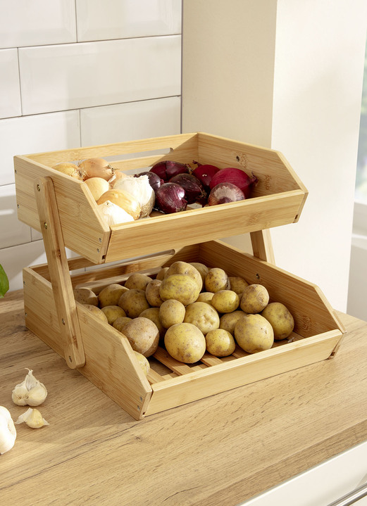 Küchenhelfer - Obst- und Gemüse-Regal aus Bambus, in Farbe BRAUN