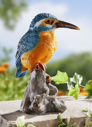Wetterfester Eisvogel von Hand bemalt