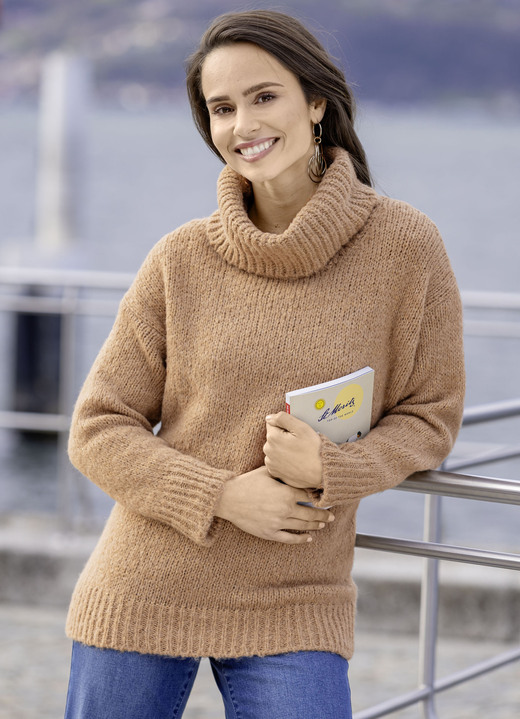 Basics - Pullover mit dezenten Glitzereffekten Basics - Pullover mit dezenten Glitzereffekten, in Größe L(44/46) bis XXL(52/54), in Farbe CAMEL