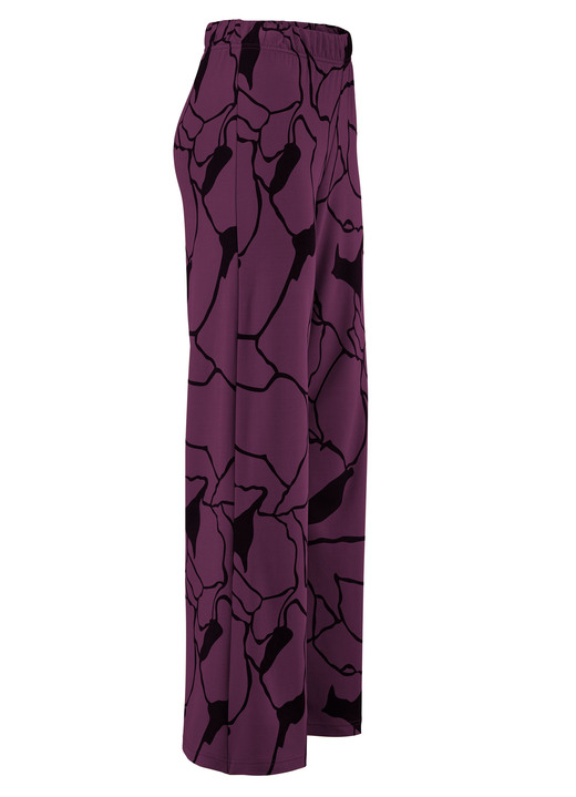 Hosen in Schlupfform - Hose in bequemer Weite, in Größe 018 bis 052, in Farbe AUBERGINE-SCHWARZ Ansicht 1