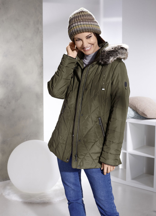 Winterjacken - Jacke mit abnehmbarer Kunstpelz-Besatz Winterjacken - Jacke mit abnehmbarer Kunstpelz-Besatz, in Größe 036 bis 054, in Farbe LODENGRÜN