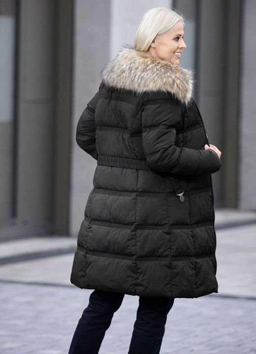 Wintermäntel - Kurzmantel mit Gürtel, in Größe 034 bis 052, in Farbe SCHWARZ Ansicht 1