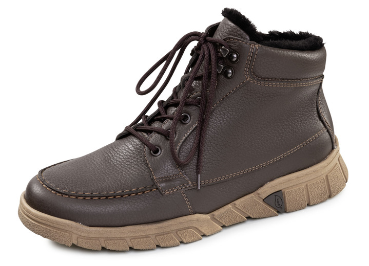 Stiefeletten - Waldläufer, gefütterte Herren-Boots, Winterschuhe, Weite H, mit Lammfell, in Größe 10 bis 9 1/2, in Farbe MOKKA Ansicht 1