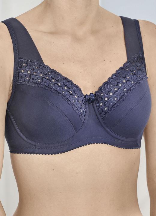 BH mit Formbügel - Miss Mary Bügel-BH mit hübscher Stickerei, in Größe 075 bis 105, in Cup B, in Farbe MARINE Ansicht 1