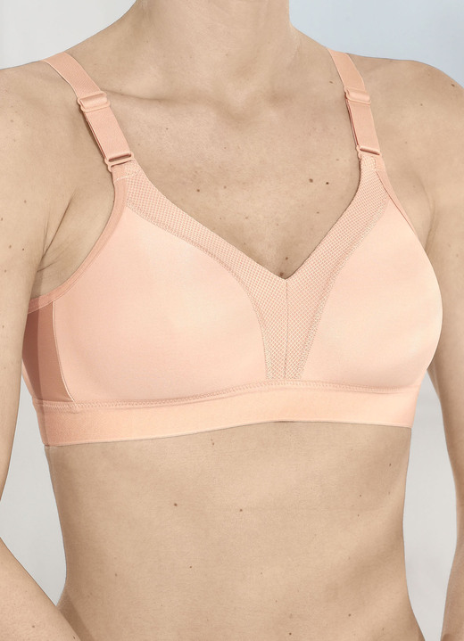 BH ohne Formbügel - Triumph Triaction Wellness Sport-BH für leichte Beanspruchung, in Größe 075 bis 095, in Cup B, in Farbe PUDER Ansicht 1