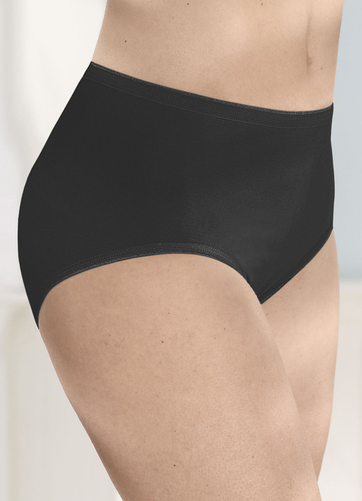 Slips - Speidel Viererpack Slips mit flachen Beinabschlüssen, in Größe 038 bis 052, in Farbe SCHWARZ Ansicht 1