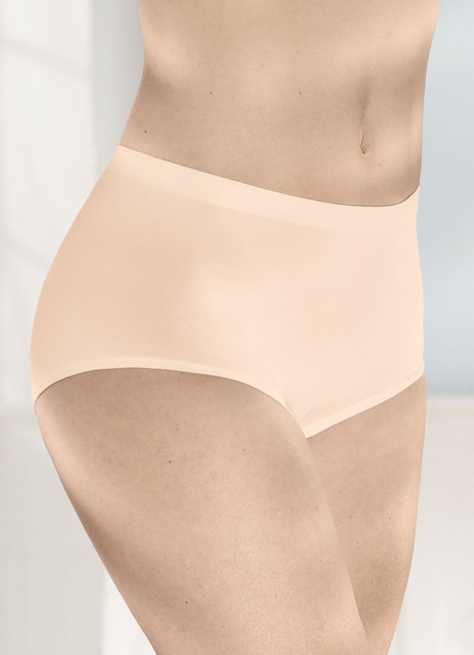 Damenmode - Sloggi Zweierpack Slips ohne Seitennähte, in Größe L (44/46) bis XXL (52/54), in Farbe PUDER Ansicht 1