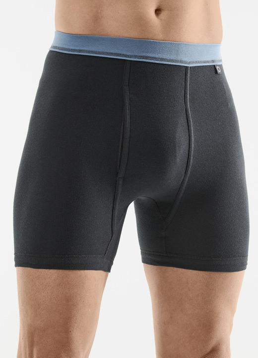 Slips & Unterhosen - Pfeilring Dreierpack Unterhosen aus Feinripp, in Größe 005 bis 014, in Farbe 3X ANTHRAZIT-JEANSBLAU