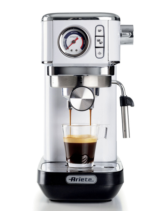 Kaffee-Vollautomaten & Espressomaschinen - Ariete Espressomaschine moderna im Retro-Design, in Farbe WEISS Ansicht 1