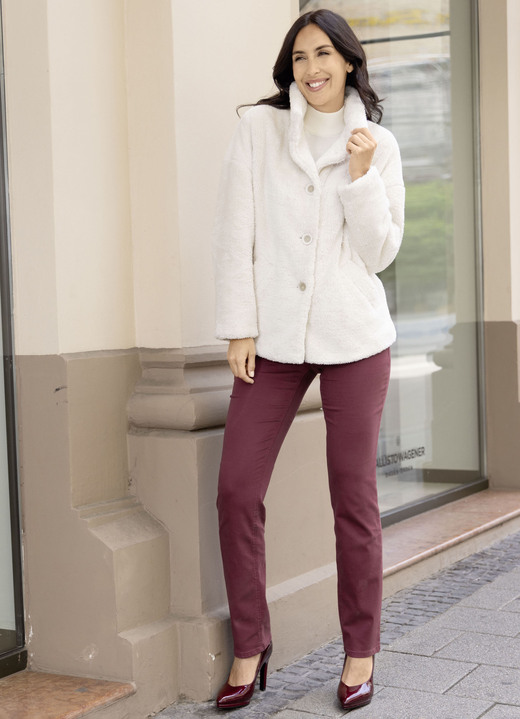 Kurz - Jacke aus kuschelweichem Plüsch Kurz - Jacke aus kuschelweichem Plüsch, in Größe 036 bis 052, in Farbe CREME