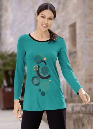 Longshirt mit Motivdruck in 2 Farben