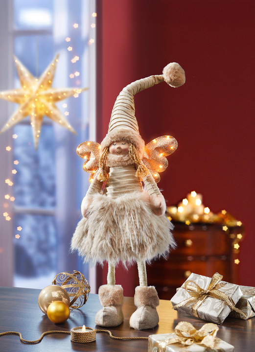 Weihnachtliche Geschenkideen - Beleuchteter Engel, in Farbe BEIGE-GOLD
