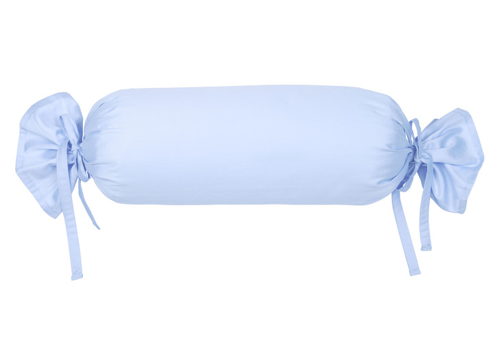 Dekokissen & Hüllen - Hochwertige Mako-Satin-Kissenbezüge mit Reißverschluss, in Größe 121 (2 Kissenbezüge, 40/80 cm) bis 125 2 (Kissenbezüge, 40/60 cm), in Farbe HELLBLAU Ansicht 1