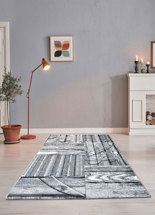 Modern - Strapazierfähige Brücken und Teppiche, in Größe 110 (Brücke, 60x100 cm) bis 299 (Teppich, 300x400 cm), in Farbe GRAU Ansicht 1