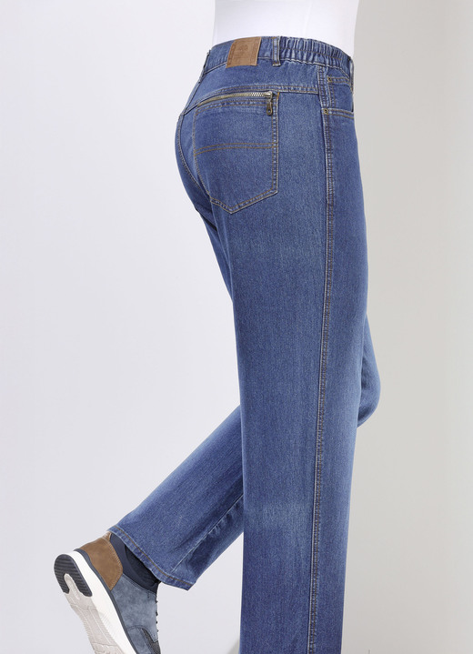 Jeans - Jeans mit Dehnbundeinsätzen in 3 Farben, in Größe 024 bis 062, in Farbe HELLJEANS Ansicht 1