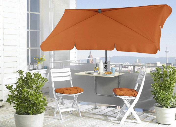 Sicht- & Sonnenschutz - Höhenverstellbarer Balkonschirm mit Knickmechanismus, in Farbe TERRA Ansicht 1