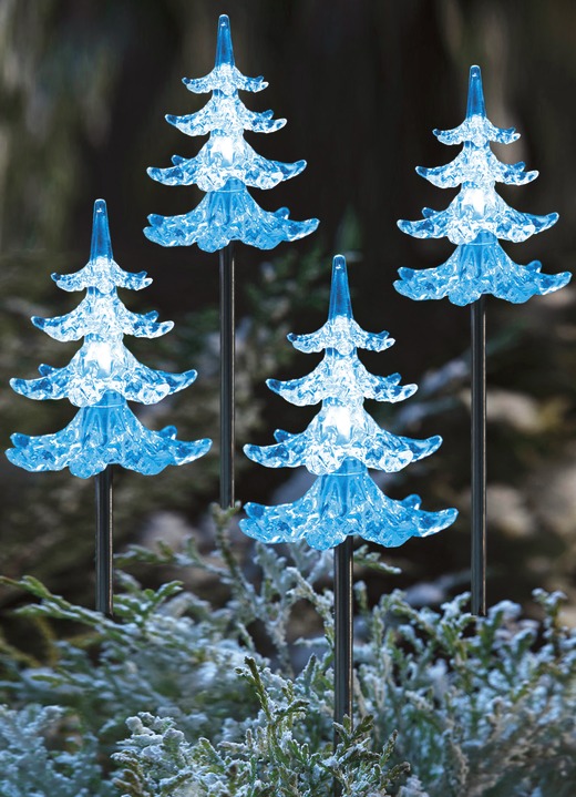 Weihnachten - Solarstecker Tannenbaum, 4er-Set, in Farbe KLAR