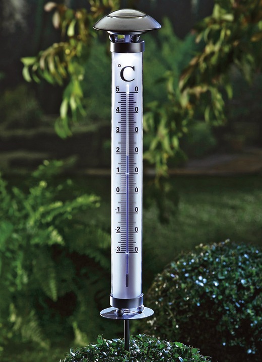Nützlich & praktisch - Beleuchtetes Thermometer, in Farbe SILBER Ansicht 1