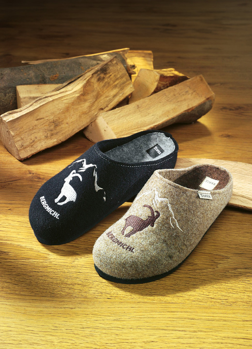 - Herren-Hausschuh aus Wollfilz, in Größe 039 bis 046, in Farbe BEIGE