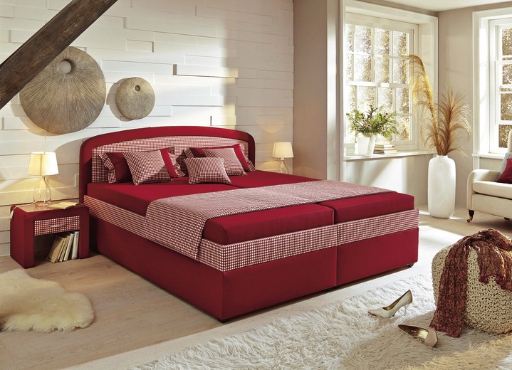 Polsterbetten - Polsterbett mit geräumigem Bettkasten, in Farbe BORDEAUX, in Ausführung Ausführung 1 Ansicht 1