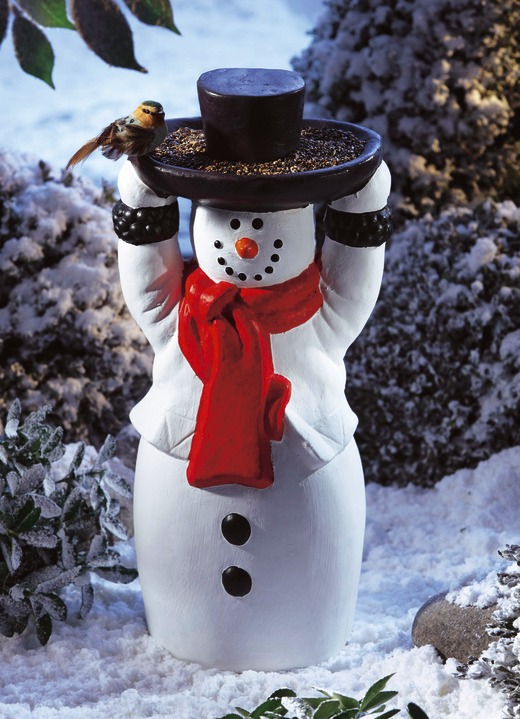 Winterlicher Garten - Vogelfutter-Schneemann, in Farbe SCHWARZ/WEISS