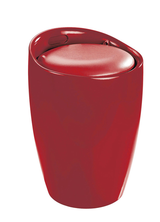 Badezimmeraccessoires - Sitzhocker mit Stauraum, in Farbe ROT Ansicht 1