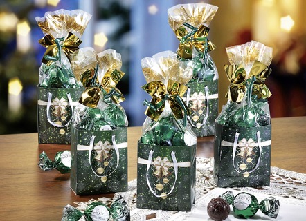 Geschenktütchen, 5er-Set, mit süßer Füllung