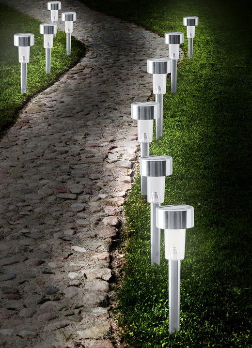 - Solar-Steckleuchten, 10er-Set, in Farbe SILBER