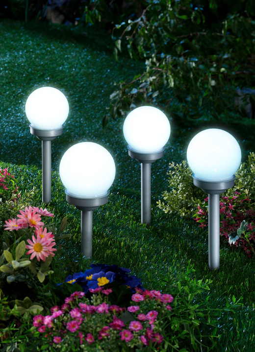 - LED-Kugelleuchten, 4er-Set, in Farbe