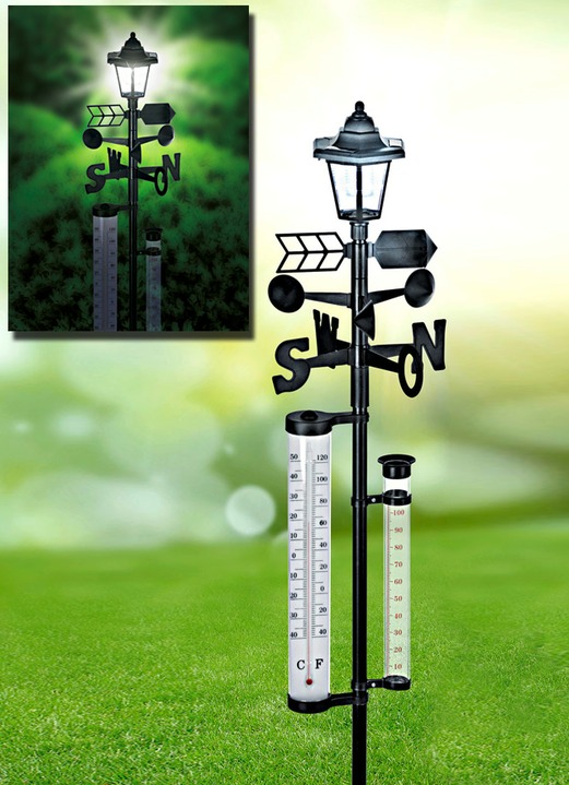 - Solar-Wetterstation mit Windfahne, in Farbe SCHWARZ Ansicht 1