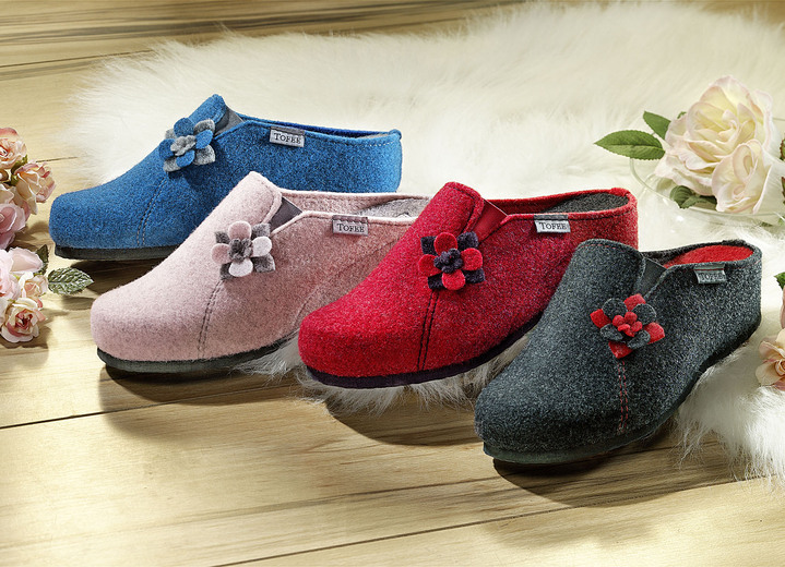 Schuhe & Einlagen - Hausschuh aus Wollfilz, in Größe 036 bis 042, in Farbe ROT