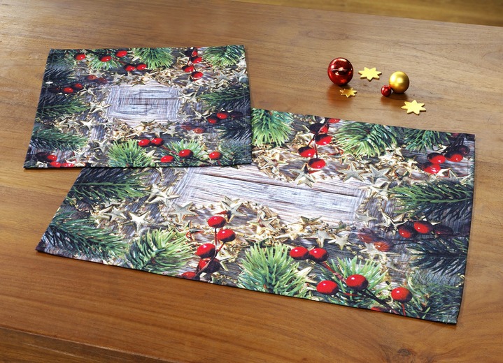 Weihnachten - Tisch- und Raumdekoration mit Sternen und Glöckchen, in Größe 101 (Läufer, 35x 50 cm) bis 404 (Kissenbezug, 40x 40 cm), in Farbe