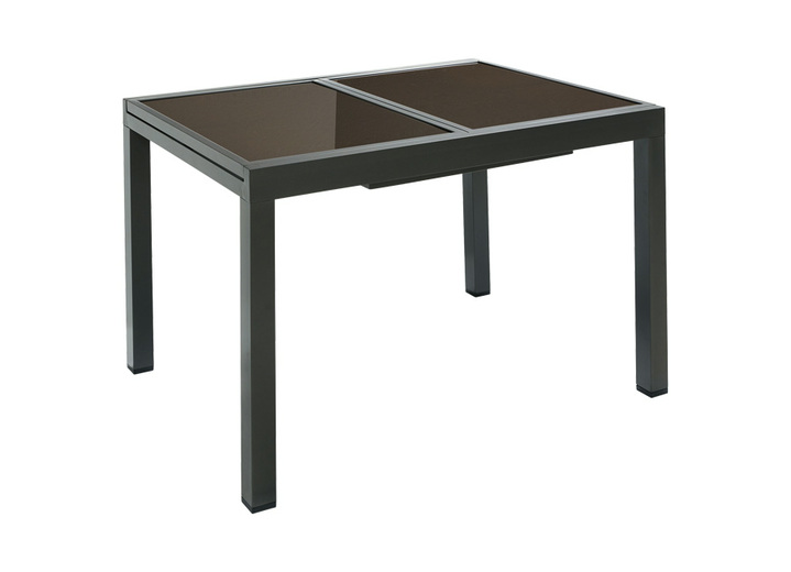 Gartenmöbel - Ausziehtisch mit witterungsbeständigem Aluminium-Gestell, in Farbe GRAFIT, in Ausführung Ausziehtisch, klein Ansicht 1