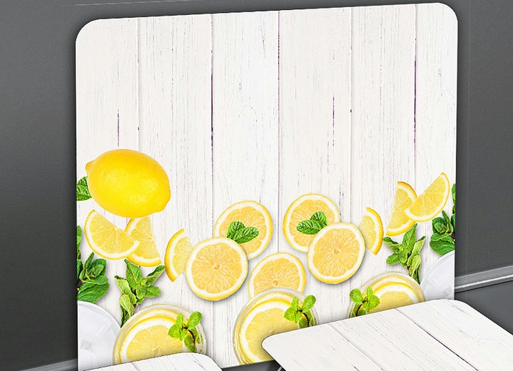 Haushaltshelfer - Wandblende aus Glas mit Zitronen-Motiv, in Farbe ZITRONE
