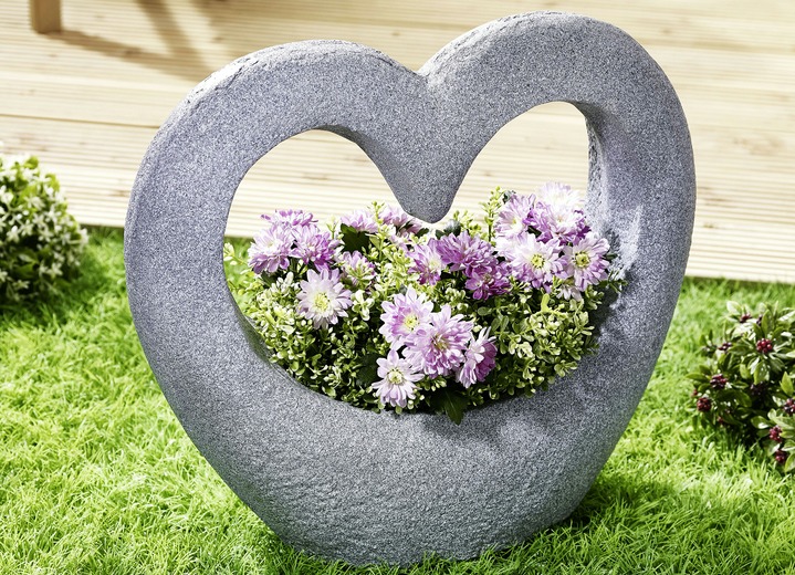 Blumentöpfe & Pflanzgefäße - Pflanzschale Herz, in Farbe GRAU, in Ausführung Pflanzschale ohne Beleuchtung Ansicht 1