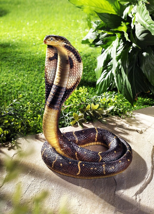 Gartendekoration - Kobra aus Polyresin, in Farbe BEIGE