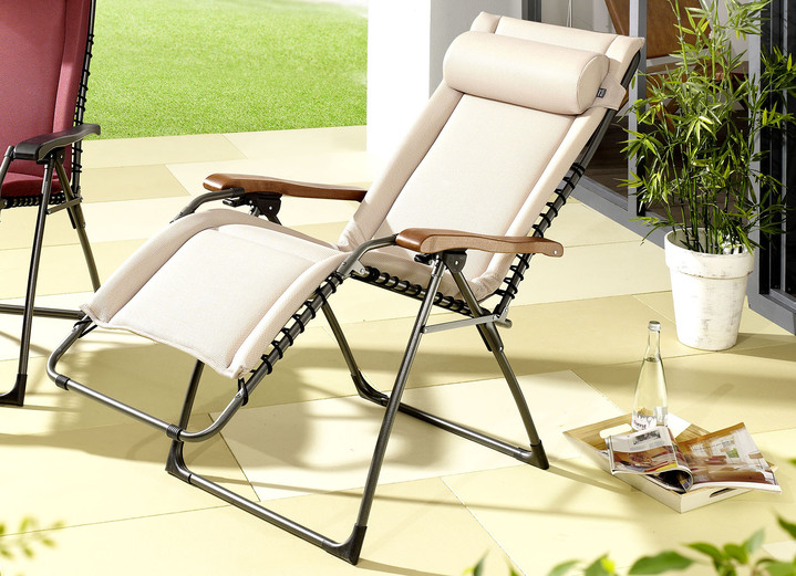 Gartenmöbel - Relaxliege mit schnelltrocknendem Bezug, in Farbe NATUR, in Ausführung Relaxliege