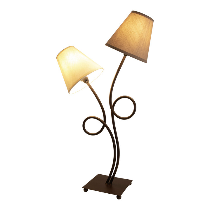 - Elegant geschwungene Tischleuchte aus Metall, in Farbe BRAUN-BEIGE Ansicht 1